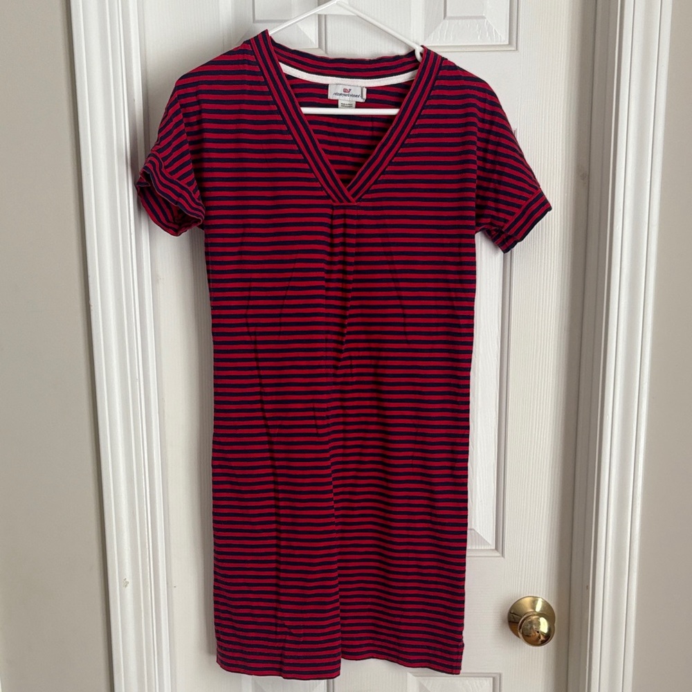 Vineyard Vines Striped Red and Navy Dress